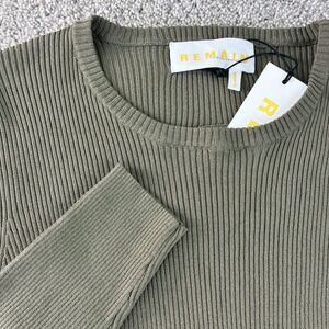 NWT REMAIN Birger Christensen Long Sleeve Ribbed Open Back Top Military Olive-6
